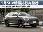 5月SUV销量排行榜完整榜单 比亚迪宋PLUS再夺冠