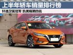 1-6月汽车销量排行榜 上半年轿车销量排名