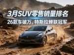 3月SUV销量排行榜完整版 理想i6亚军 小米Y7第16