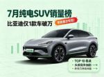 7月新能源汽车销量排行榜 纯电SUV零售销量排名