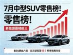7月汽车销量排行榜 中型SUV零售销量排行榜
